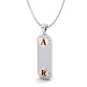 Best look A and R <b>Letter</b> Design Silver + moissanite Pendant with <b>Charm</b> luxury With Sapphire Jewelry Unisex pendants - Product Image 2