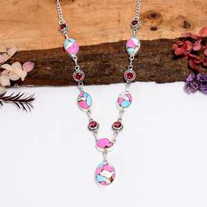 Collar de Algodón de Azúcar Turquesa con Colgante Boho de Plata Esterlina, Joyería Artesanal Hecha a Mano, Regalo del Suroeste para Ella - Product Image 4