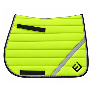Manta de Silla de Montar Acolchada Amarilla de Alta Visibilidad con Tira Reflectante de Poliéster para Equitación, Salto y Doma Clásica - Product Image 1