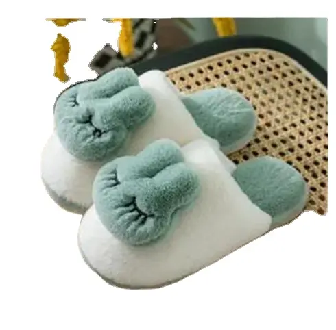 Nieuwe Winter Katoenen Slippers Dames Thuis Mooie Antislip Dikke Zolen Pluche Warm Bont Maan Paar Schoenen Voor Mannen