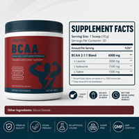 Poudre de BCAA Premium pour l'entraînement en force, saveur tropicale, haute puissance, sans grumeaux, soutien à la récupération