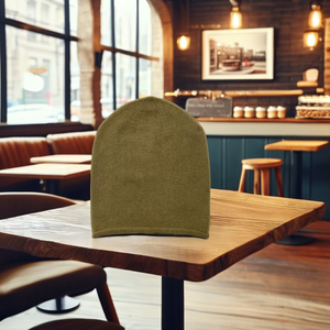 Vente en gros Bonnet uni d'hiver unisexe tricoté à la main en cachemire chapeau inversé élégant multicolore taille libre direct d'usine - Product Image 6