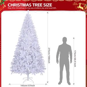 Albero di Natale Artificiale Pre-Illuminato da 2,7 m con 2000 Rami, 650 Luci, Pino Artificiale a Cerniera per Feste, Ufficio, Casa - Effetto Realistico Superiore - Product Image 3