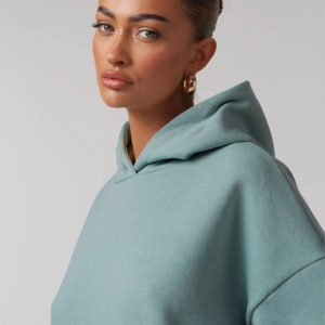 Ensemble pantalon et sweat à capuche oversize pour femme, couleur unie, 100 % coton, écologique, longueur intégrale, imprimé délavé à l'acide - Product Image 5