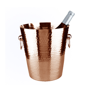 Cubo de hielo de cobre de excelente calidad, color rosa, diseño con perillas martilladas, cubo de hielo para botellas de vino - Product Image 2