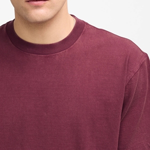 Camisetas de Punto de Algodón Puro 100% Transpirables para Hombre, Corte Holgado Básico, Tejido de Lana, Bordado Frontal con Letra, Secado Rápido, Personalizables - Product Image 4