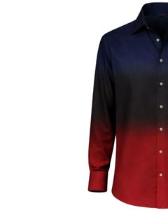 Camisa Formal Negra y Roja Ombre para Hombre, Algodón Premium, Manga Larga, Cierre de Botones, Estilo Casual Elegante, Fabricante OEM Personalizado, Suministro al por Mayor - Product Image 3
