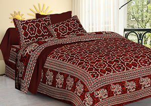 Cotton <b>Bedspread</b> <b>King</b> Size Cover Beautiful Red Bedding Royal Premium Rajasthani Soft Beautiful Home Decor By Indian Consigners - Product Image 4