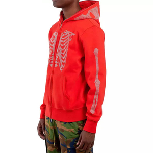 Sweat à capuche vintage personnalisé avec logo, pour hommes, de haute qualité, en coton French Terry, coupe ample, fermeture éclair intégrale, personnalisable pour unisexe - Product Image 3