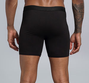 Calzoncillos Bóxer de Algodón Elástico Sólido Clásico para Hombre de Alta Calidad con Abertura Frontal y Bolsa, Ropa Interior Masculina - Product Image 4