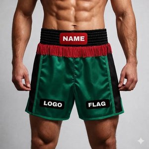 Wholesale Custom Satin Athletic Shorts Breathable Elastic Waist Gym Fitness Sports Trunks <b>Red</b> Fringed Tassel Custom Teamwear - Product Image 2