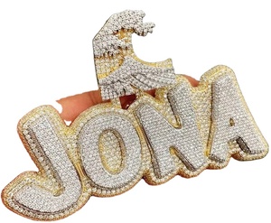 Moissanite plata esterlina última forma collar hermoso colgante personalizado J O N a último colgante - Product Image 1