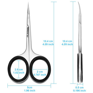 Ciseaux à manucure en acier inoxydable, ciseaux à sourcils, ciseaux à cuticules, lame extra fine courbée, ciseaux à cuticules professionnels - Product Image 3