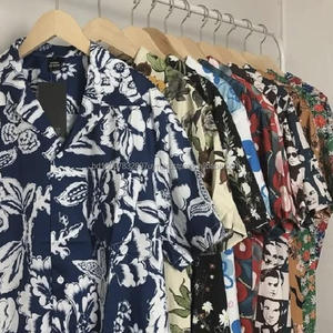 Camisas Hawaianas con Estampado Floral para Hombre, Marca Popular, Blancas y Verdes, Manga Corta, Nailon, Secado Rápido, Transpirables, Ecológicas - Product Image 4