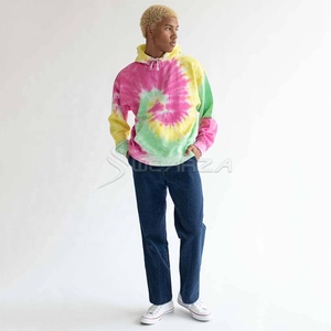 Men Custom Hoodies Drop Shipping Custom Print Tie Dye Hoodie Cotton Fleece Oversize Pullover Hoodie With 3d logo <b>Puff</b> For Men's - Product Image 4