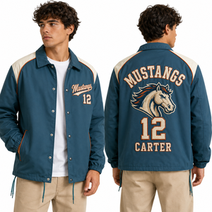Veste coupe-vent personnalisée pour entraîneurs, logo d'équipe brodé, nom et numéro du joueur, vêtements de sport légers, fournisseur en gros, service OEM - Product Image 1