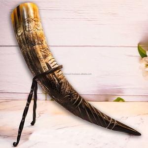 Artisanat de corne à boire de boeuf Viking de haute qualité avec support en métal Artisanat de corne naturelle d'Inde par FWE - Product Image 1