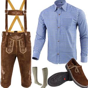 Tenue Culturelle Alpin Bavaroise Premium pour Hommes, Lederhosen 5 Pièces, Vêtements pour le Festival d'Oktoberfest - Product Image 1