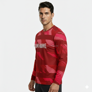 T-shirt à manches longues pour homme personnalisé 100% coton Style hip-hop surdimensionné Coupe ample Motif uni - Product Image 5