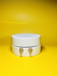 Pendientes de Oro Sólido de 9K, Joyería de Lujo para Mujer, Estilo Romántico, Diamante de Corte Brillante Redondo - Product Image 4