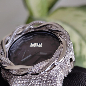 นาฬิกาข้อมือ Loista Jewels หรูหรา สายยาง ตัวเรือนสแตนเลส ประดับเพชรโมอิสซาไนต์ หน้าปัดทรงเหลี่ยม ระบบควอตซ์ ETA Movement เหมาะสำหรับองค์กร - Product Image 3