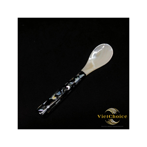 Ensemble de 5 cuillères en nacre naturelle, faites à la main, écologiques, à long manche en bois de Khaya, pour fête, café, thé, dessert, caviar - Product Image 6