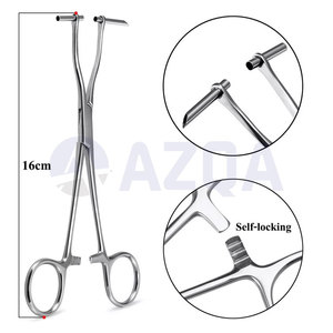 Pince à septum professionnelle en acier inoxydable argenté, à mâchoires fendues, avec poignée de verrouillage, 16 cm, pour maintenir les tissus et aligner les aiguilles - Product Image 2