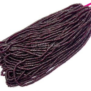 Natural Red Garnet Smooth Heishi Beads Loose Gemstone Beads Strand 4-4.5MM Garnet Beads Aaa Garnet Beads For Jewelry Making Bulk - Product Image 6