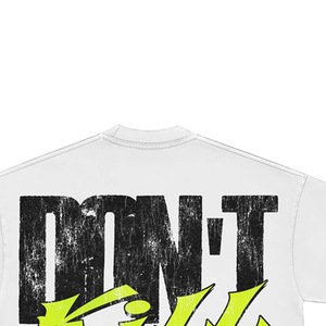 Camiseta Blanca Extra Grande para Hombre con Estampado 'Don't Kill My Vibe', Estilo Urbano, Cuello Redondo, Manga Corta, Tela Jersey - Product Image 2