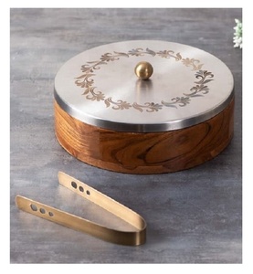 กล่องใส่ขนมปังไม้ทำมือพร้อมฝาปิดและที่คีบ ภาชนะเก็บโรตีคุณภาพพรีเมียมสำหรับห้องครัว ห้องรับประทานอาหาร และการเสิร์ฟ - Product Image 2