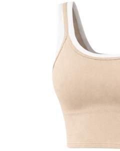 Conjunto de dos piezas beige personalizado para mujer: top corto y minifalda de cintura alta, elástico, informal, para verano, ropa deportiva. - Product Image 4