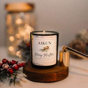 AIKUN Long Lasting Aromatherapy Glass Jar <b>Candle</b> with <b>Champagne</b> Fruit Wine & Creamy Vanilla for Bulk Wholesale Orders - Product Image 4
