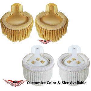 KEW Gold Luxurious Eco-Friendly <b>Braided</b> Vintage Elegant Ceremonial Garment <b>Accessories</b> Epaulettes Bullion Wire Mylar Thread - Product Image 4