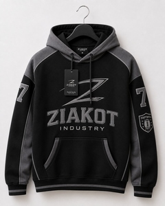 Sweat-shirt à capuche de football noir-gris personnalisé, le plus vendu de l'industrie, vente en gros directe - Product Image 1
