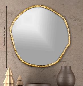 Miroir mural en laiton irrégulier fait main, bord décoratif bohème - Product Image 4