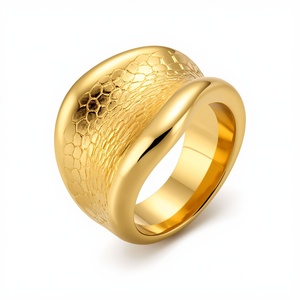Chunky Statement <b>Ring</b> Sterling <b>Silver</b> 925 Vermeil Gold 2 Micron Textured Open <b>Ring</b> for Women Custom Fine Jewelry OEM - Product Image 2
