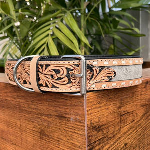 Collier pour animaux de compagnie en cuir personnalisé usiné à la main collier de chien souple et respirant collier de chien en cuir de vachette durable pour petits chiens de taille moyenne - Product Image 3