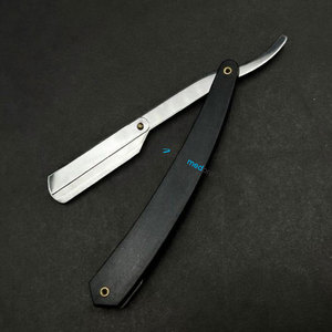 Wholesale High Quality Stainless Steel Barber Razor Custom Logo Professional Use Cut Throat Shaving Barber Razor Plastic Handle - Product Image 1