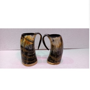 Mug en corne naturelle de qualité supérieure, fait main, écologique, grande capacité pour la bière, le vin et les boissons - Prix raisonnable - Product Image 2