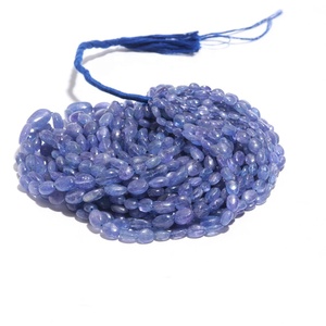 Perles ovales lisses en tanzanite naturelle de 16 pouces 4x7mm pour la fabrication de bijoux - Product Image 4