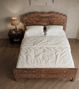 Decorative Wooden Bed Frame Carved Panel Bedstead Mission Style Bedroom Furniture - Product Image 3