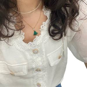 Collar de Perlas de Mijo Naturales Raras de Alta Calidad, Cadena Ultrafina para Clavícula, Versátil, Plegable, con Temperamento Elegante, S925 - Product Image 5