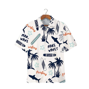Pareja a juego Flamingo Print Camisas Tropical Beach Hawaii Vacation Wear - Product Image 4