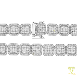 Collier tennis doré serti de pierres avec maillons rectangulaires et détails de connecteurs étincelants – Bijoux de luxe - Product Image 6