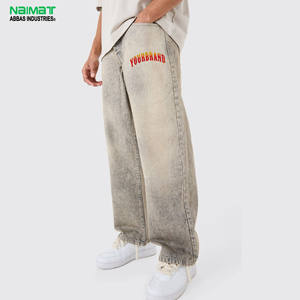 Pantalones Vaqueros Anchos de Mezclilla para Hombre, Estilo Streetwear, Vintage, Gris, de Algodón, Corte Holgado, Estilo Hip Hop - Product Image 1