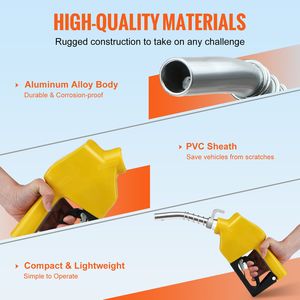 Ugello Automatico per Carburante con Ingresso Filettato NPT da 3/4'', Beccuccio da 13/16'', Portata Massima 11 GPM, Spegnimento Automatico, in Alluminio e PVC, per Pompe di Benzina - Product Image 4