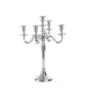 Élégant chandelier en aluminium argenté à 5 bras, style vintage, décoration de centre de table pour mariage et dîner, en solde - Product Image 4
