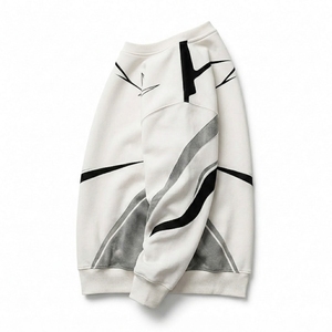 Sweat-shirt en molleton épais personnalisé pour homme, imprimé graphique géométrique grue origami, coupe décontractée, col rond, style streetwear - Product Image 3