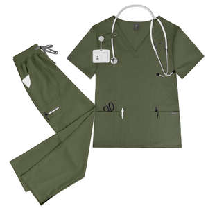 Conjunto de Uniforme Médico Unisex de Spandex/Poliéster Tejido IBUF, Precio Bajo, Logotipo Personalizado, Pantalones de Enfermera con 3 Bolsillos, Estilo Cargo, Disponibilidad Inmediata - Product Image 6