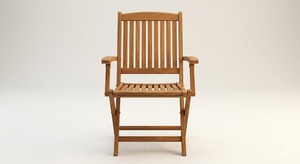 Teak Wood Folding Armchair Outdoor Garden Patio Furniture Solid Wooden Reclining Chair Eco Friendly Foldable Exterior Seating - Product Image 2